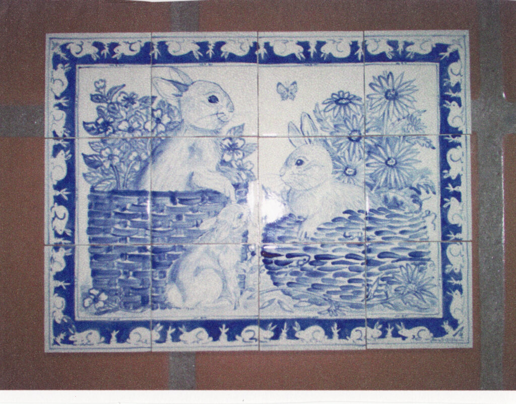 tuzi williams, blue rabbit, tile