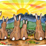 sunrise bunny rabbit mountains