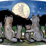 wolf wolves howling moon night