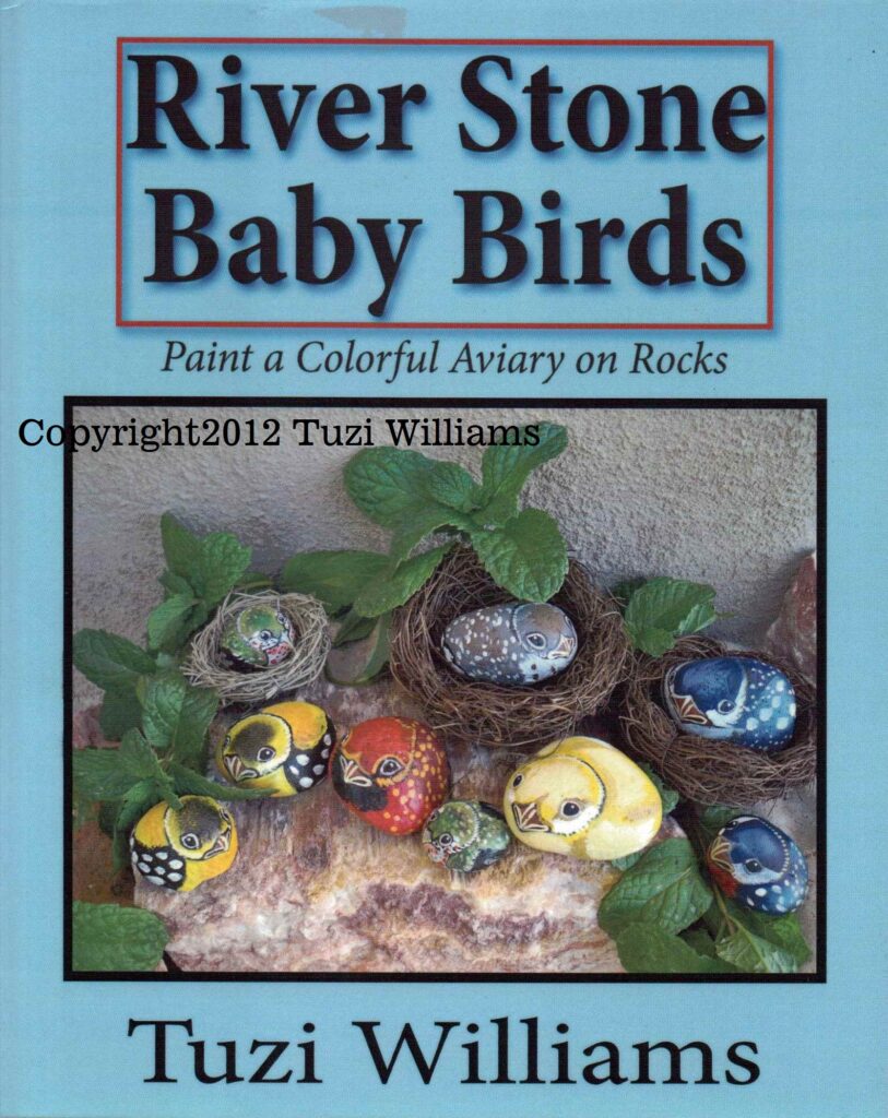 tuzi williams, ook, art, painted stone bird